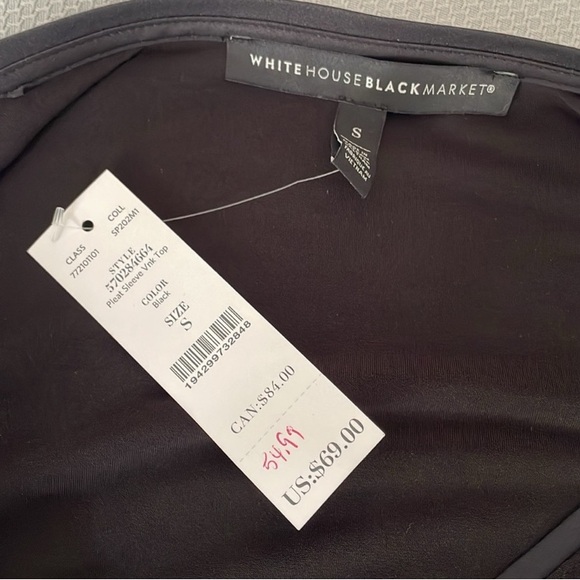 New WHBM Black Drama Sleeve Knit Top Size Small - Picture 5 of 7